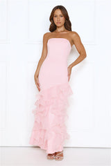 Lullaby Glow Strapless Maxi Dress Pink